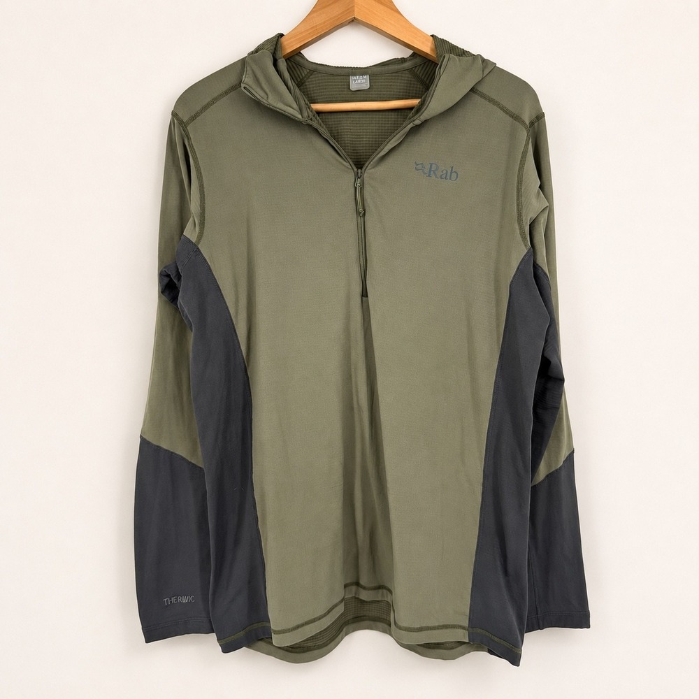Rab Mens Large Thermic Conduit Hoody Quarter Zip Pullover Mid Layer Hike Hunting